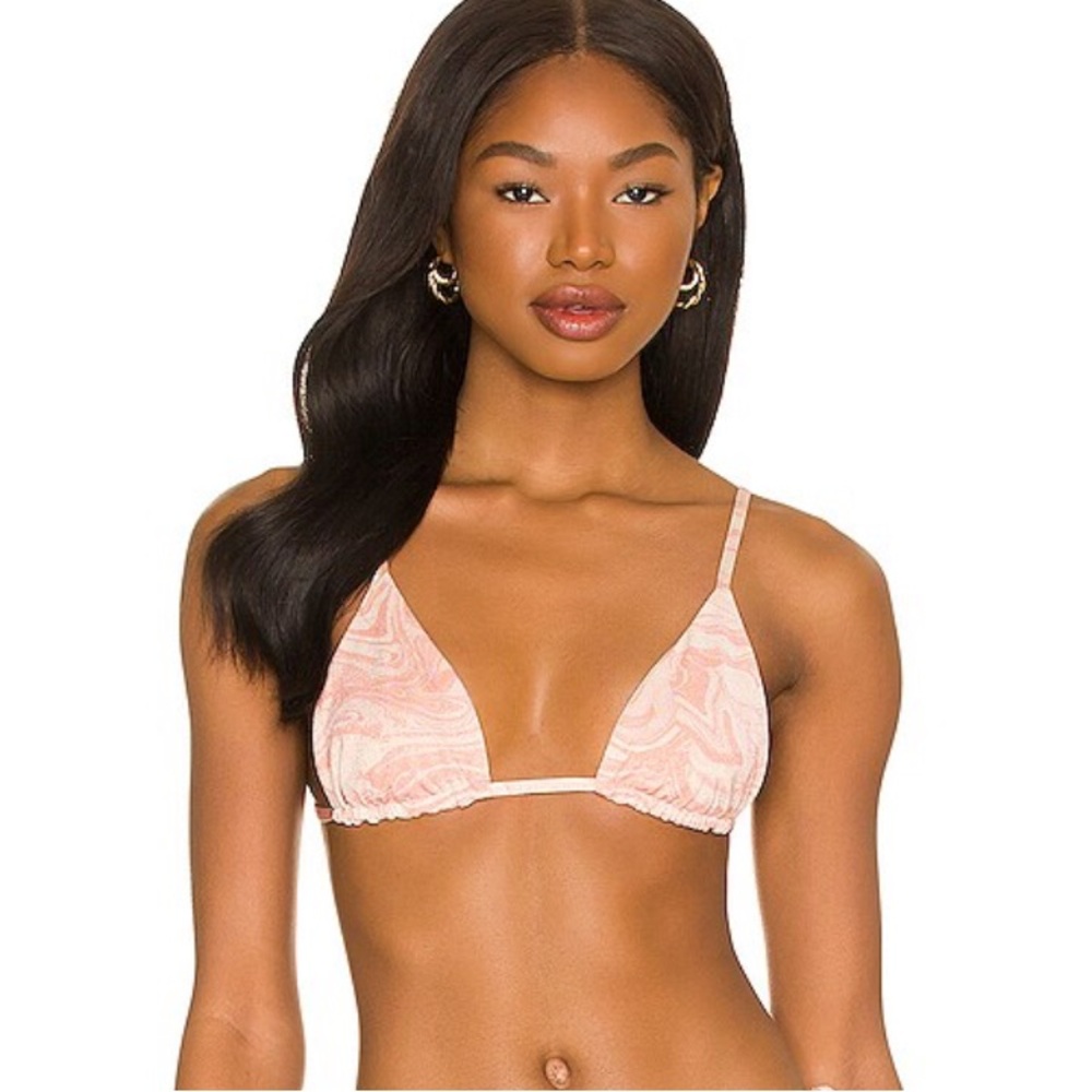 L*Space Brittany Bikini Top in All Swirled‎ Up, Triangle Style, Size Medium, NWT